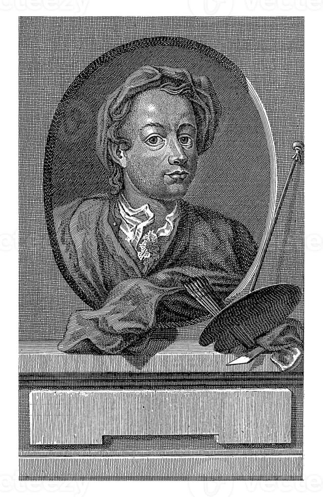Portrait of artist Peter Brandl, Jan Balzer, after Johann Kleinhard, 1773 - 1799 photo