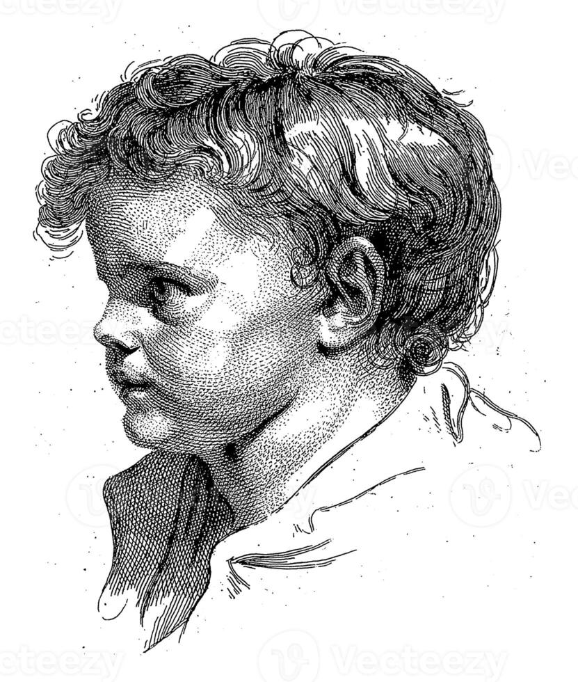 Head of a Young Child, Turning Left, Pierre Charles Ingouf, after Jean-Baptiste Greuze, c. 1766 photo