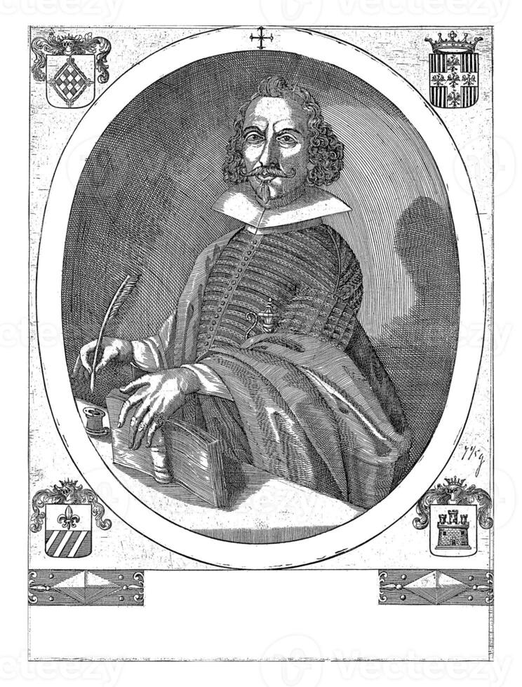 Portrait of historian Filadelfo Mugnos at the age of 40, Francesco Negri, after Honuphrius Tantillus, in or after 1647 photo