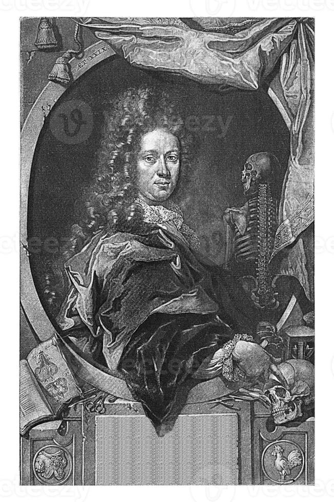 Portrait of Maurits van Reverhorst, Pieter Schenk I, 1670 - 1713 photo