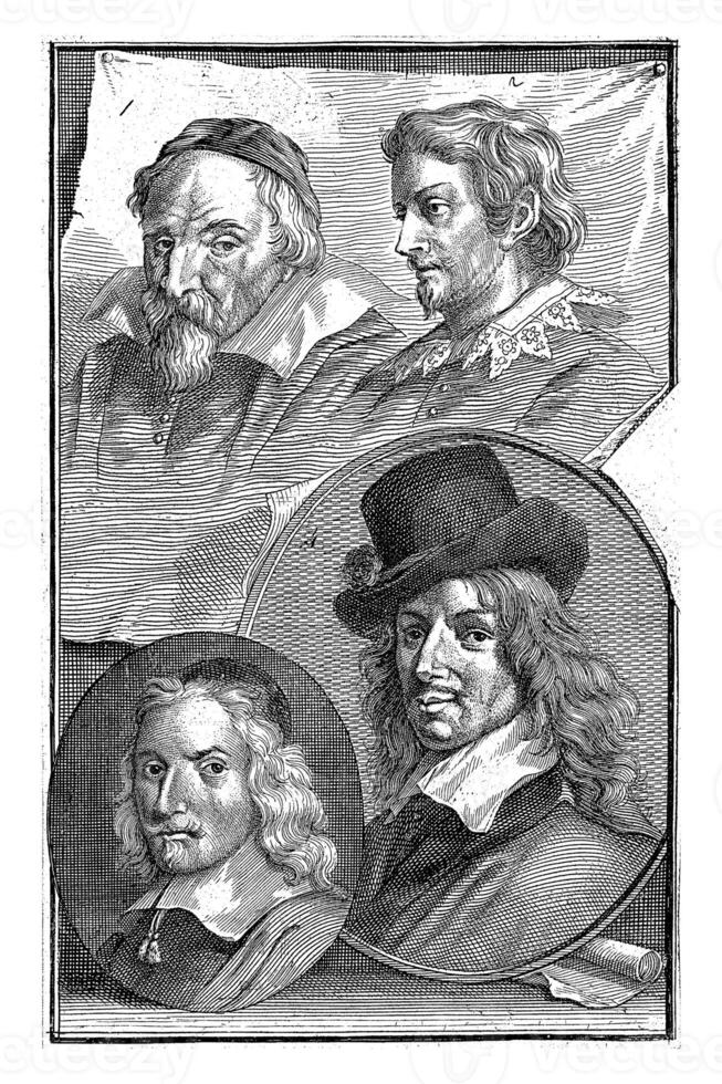 Portraits of Frans Hals, Wenzel Coebergher, Lucas van Uden and, Wybrand de Geest, Jacob Houbraken, 1718 photo