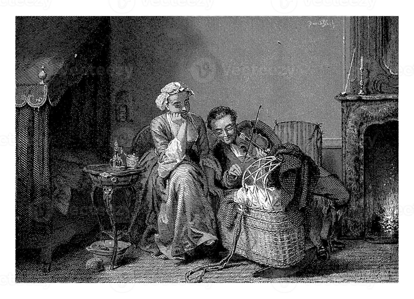 Man and Woman at a Cradle photo