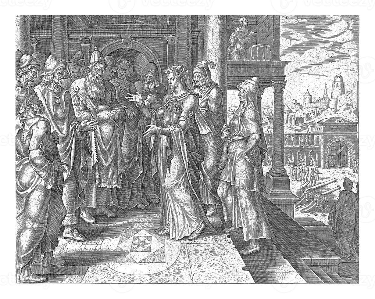 Judit admonishes the administrators of Betulia, Philips Galle photo