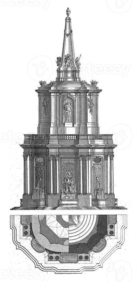 Fountain with Neptune, unknown, after Francois de Cuvillies Sr., 1745 photo
