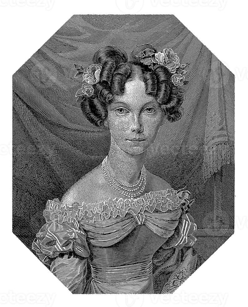 Portrait of Louise of Prussia, Wilhelm Devrient, after Franz Kruger, 1825 - 1899 photo