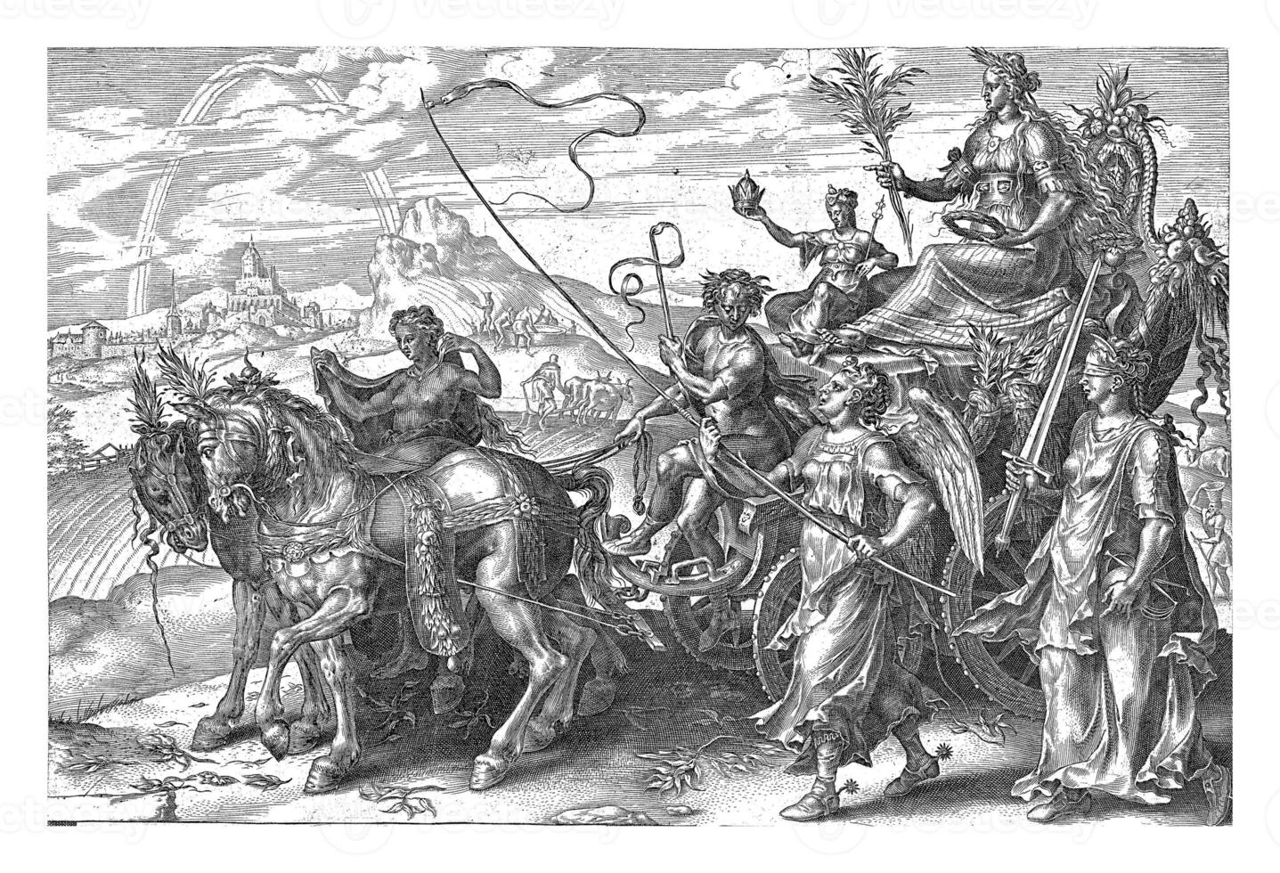 Triumphal Chariot with Peace Pax, Cornelis Cort photo
