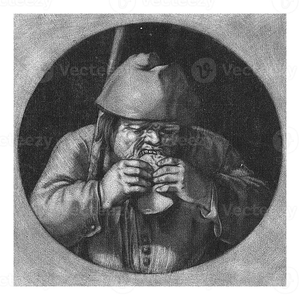 el gusto comiendo hombre, jacob gol, 1670 - 1709 foto