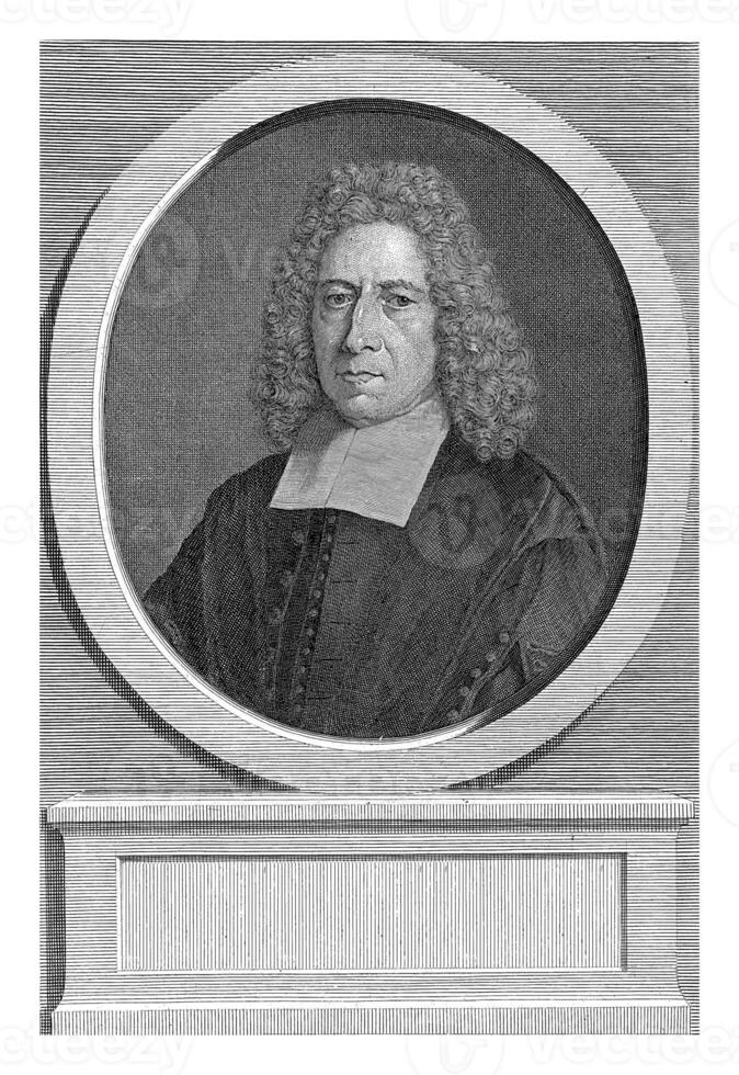 Portrait of Petrus van Maastricht, Pieter van Gunst, after Gerard Hoet I, 1659 - 1731 photo