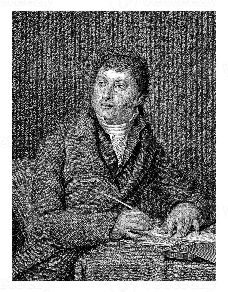 Portrait of Matheus van Heyningen Bosch, Philippus Velijn, after Willem Bartel van der Kooi, 1821 - 1836 photo