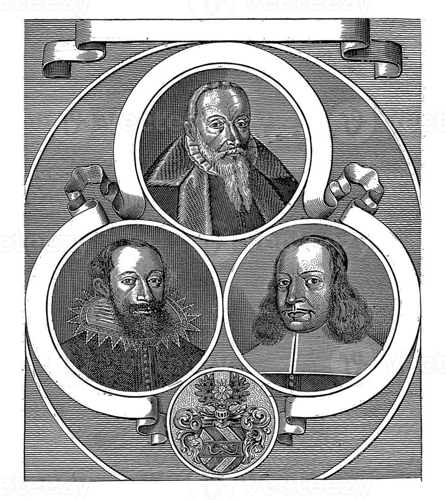 Portraits of Adam Venediger and His Son and Grandson, Matthias van Sommer, 1664 - 1672 photo