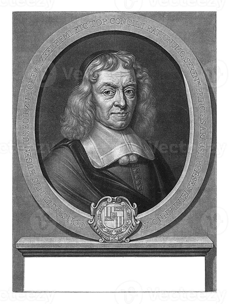 Portrait of Constantijn Huygens, Abraham Bloteling, after Bernard Vaillant, 1690 photo