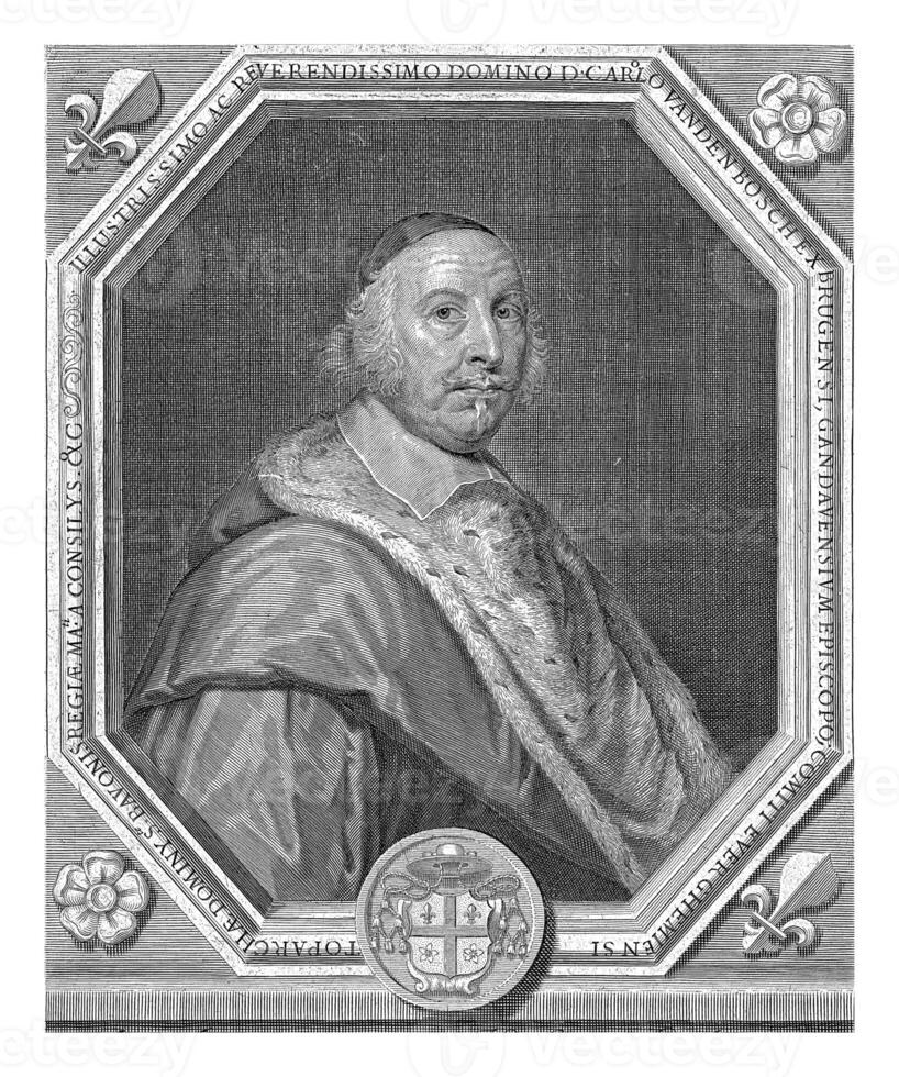 retrato de karl camioneta guarida bosch, cornelis camioneta caukercken, C. 1640 - 1680 foto