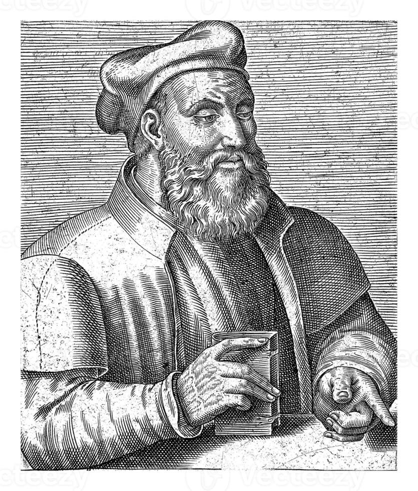 Portrait of Andrea Alciati, Philips Galle, 1567 - 1650 photo