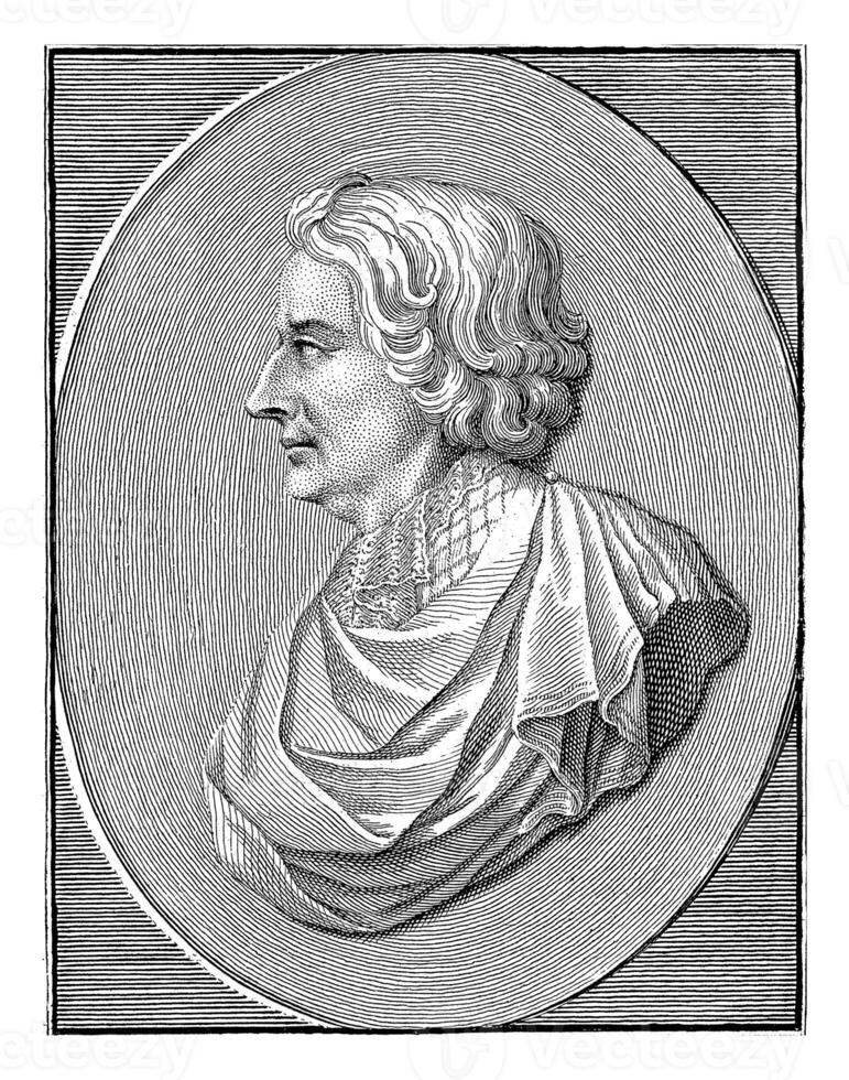 Bas-relief with the portrait of Bonaventura van Overbeek, Matthijs Pool, after Francis van Bossuit, 1727 photo
