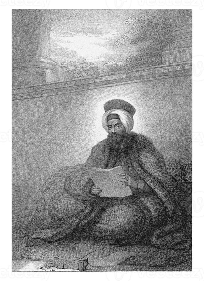 retrato de embajador yussuf aguiah efendi, nicolo schiavonetti, después Guillermo molinero, 1794 foto