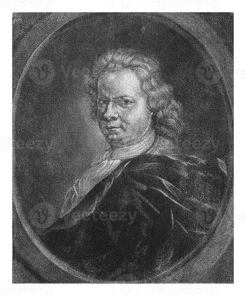 Self-portrait of the painter Abraham van der Eyk, Jan de Groot, after Abraham van der Eyk, 1698 - 1776 photo