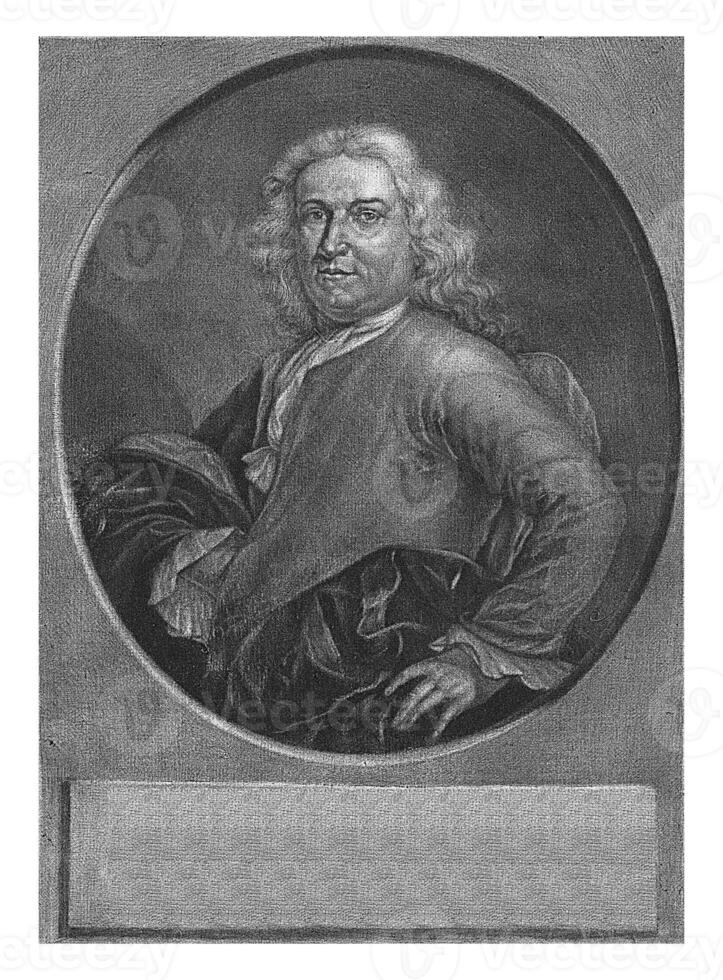 Portrait of Johannes Jacobus Vitriarius, Jan de Groot, after Hieronymus van der Mij, 1698 - 1776 photo