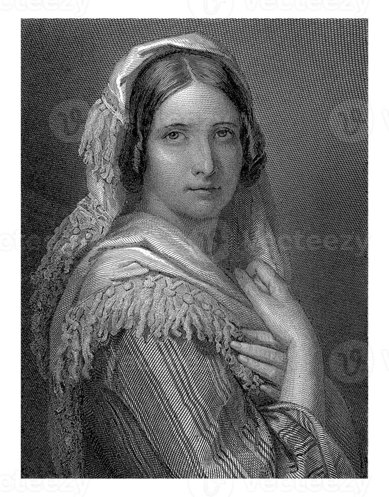 Portrait of an Unknown Woman, Johann Wilhelm Kaiser I, after Jan Adam Kruseman, 1851 photo