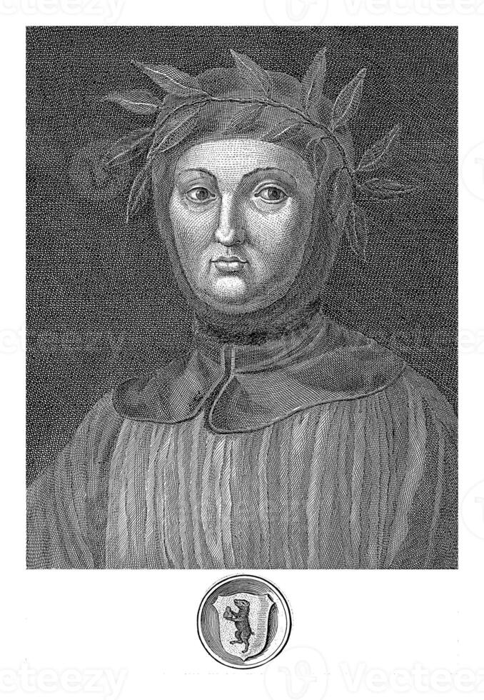 Portrait of Francesco Petrarca, Francesco Allegrini, after Cosimo Fioravanti, 1761 photo