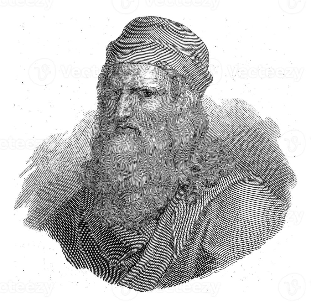 Portrait of artist Leonardo da Vinci, Magonio, after Giuseppe Bossi, 1800 - 1899 photo