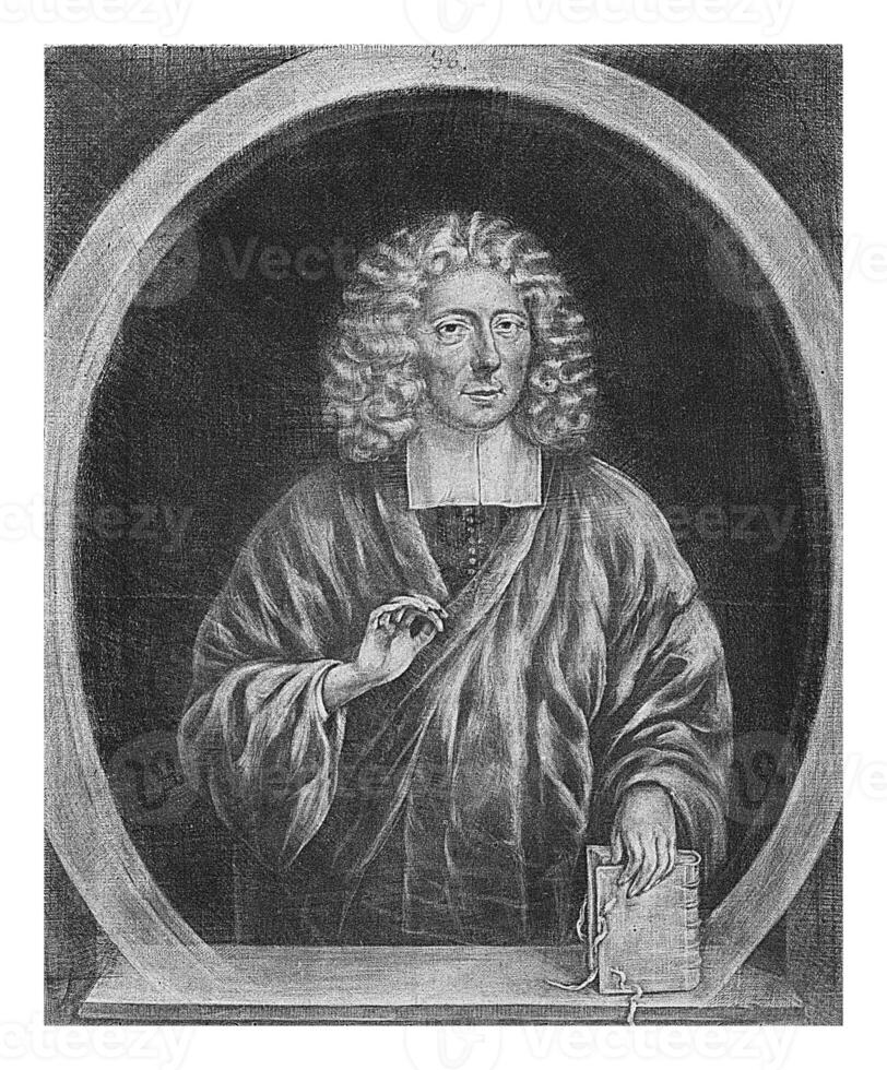 retrato de Germán ingenio, michiel gilig, 1684 Germán ingenio, predicador y profesor de teología en franco, utrecht y Leiden. foto