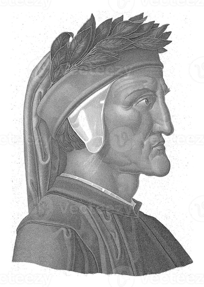 Portrait of Dante Alighieri, Giacinto Maina, after Agostino Comerio, after Raphael, 1800 - 1899 photo