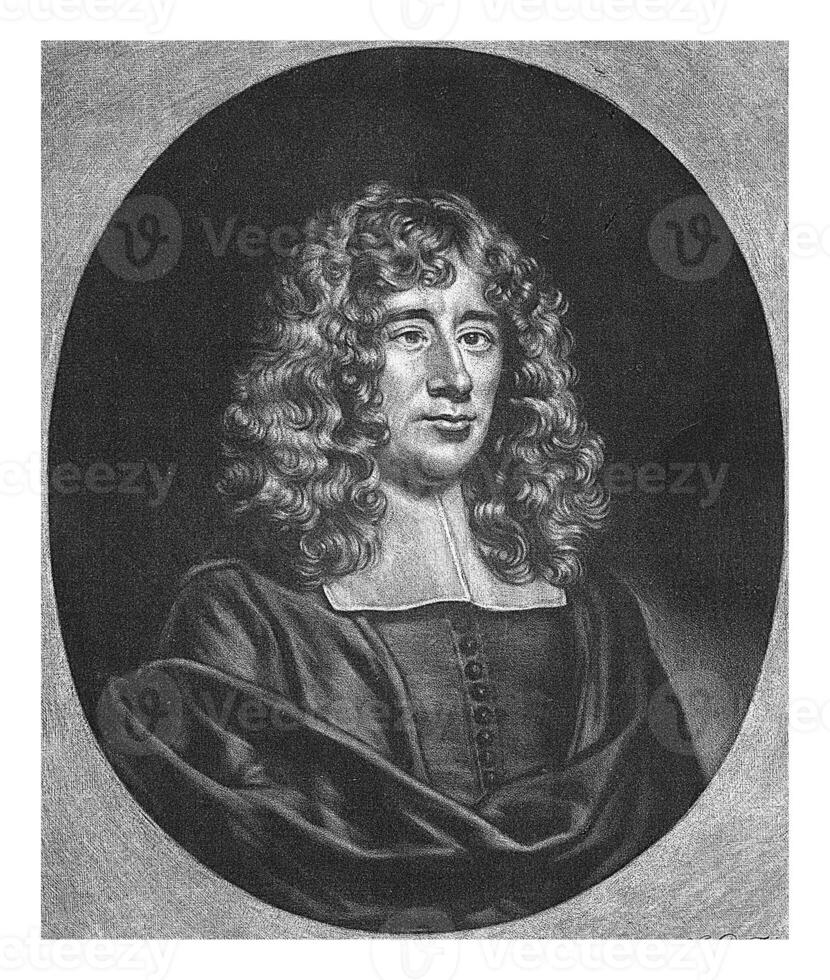 Portrait of Leonardus Groenewegen, Jacob Gole, 1675 - 1699 photo