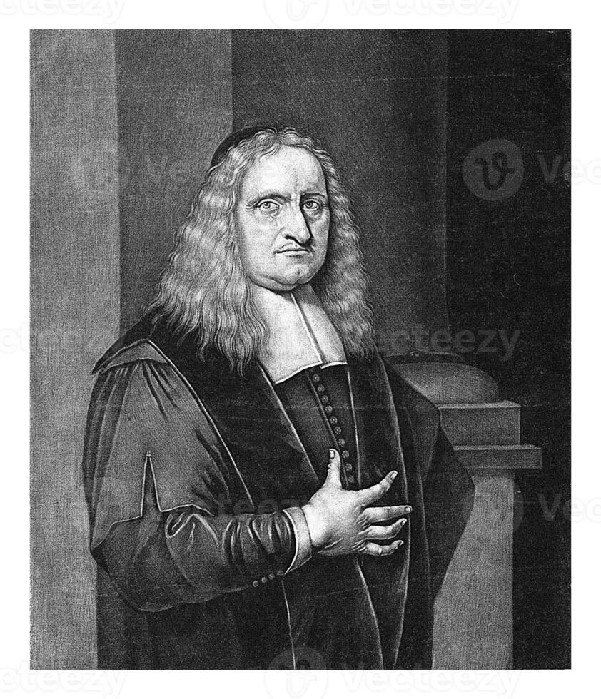Portrait of Johannes Cocceius, Pieter Schenk I, 1670 - 1713 photo