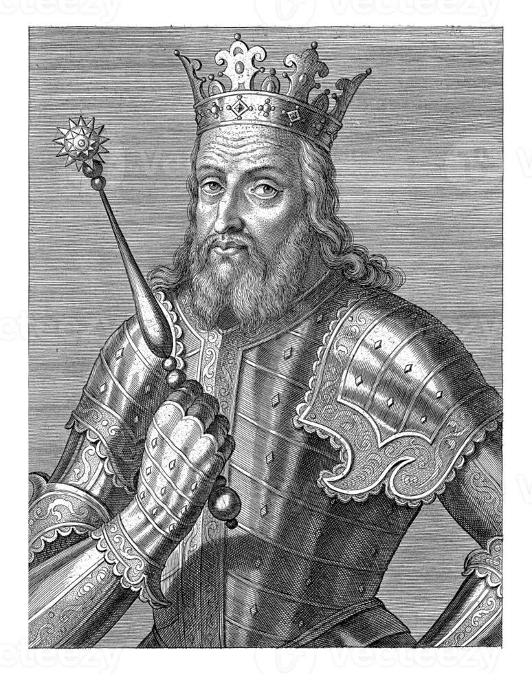 Portrait of King Alfons IV of Portugal, Cornelis Galle I, 1621 photo