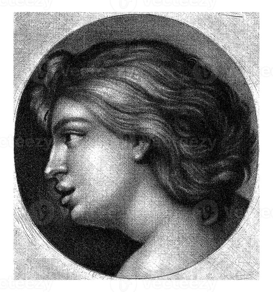 Bust of a Girl, Abraham Bloteling, after Anthony van Dyck, after Wallerant Vaillant, 1652 - 1690 photo