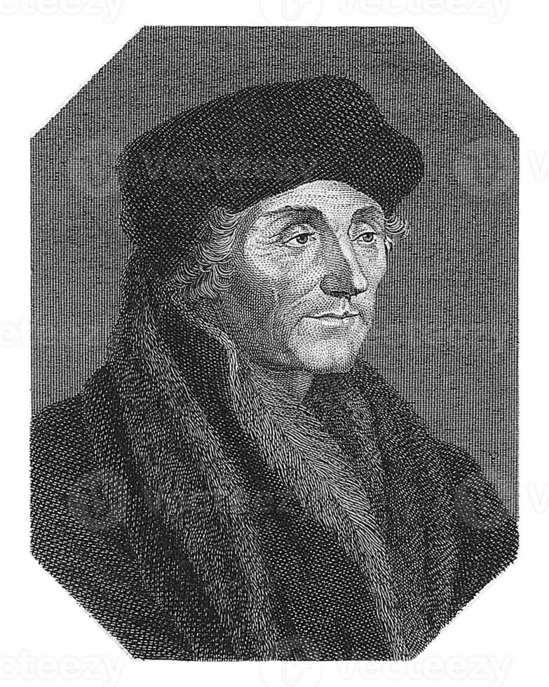 Portrait of Desiderius Erasmus, Leonhard Staub, after Hans Holbein II, 1810 - 1826 photo