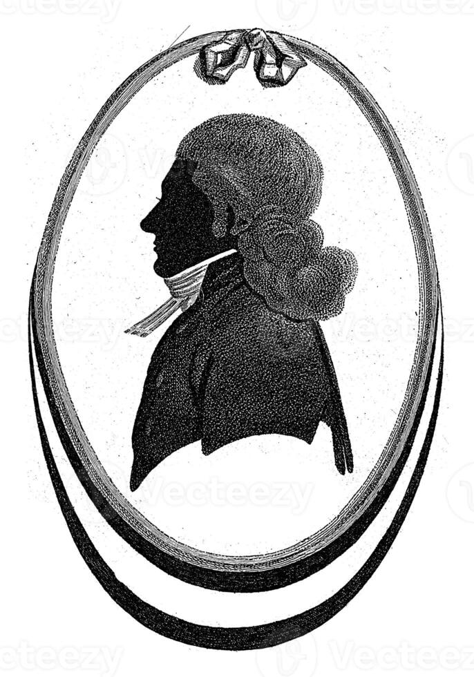 Silhouette portrait of Henricus Oort, Govert Kitsen, after C. Groeneveld, 1776 - 1810 photo