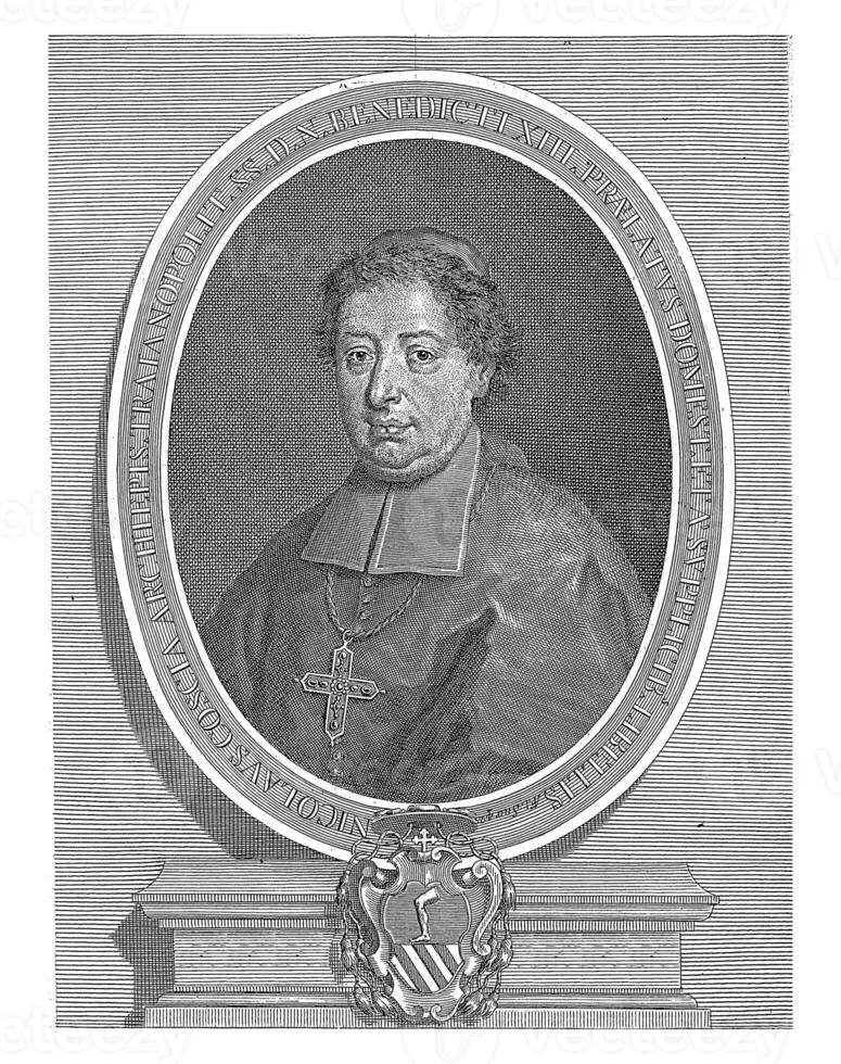 Portrait of Clergyman Nicola  Coscia, Girolamo Rossi II, after Paolo de Matteis, 1717 - 1762 photo