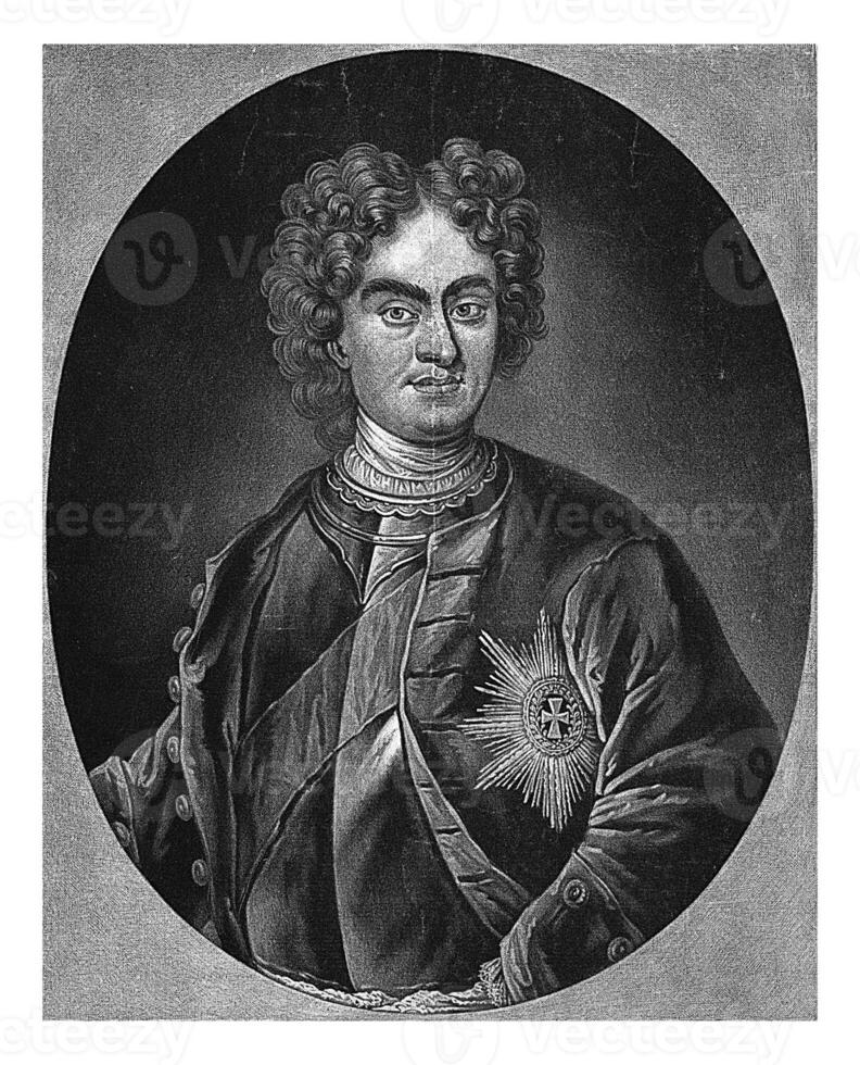 Portrait of Augustus II, King of Poland, Pieter Schenk I, 1705 photo