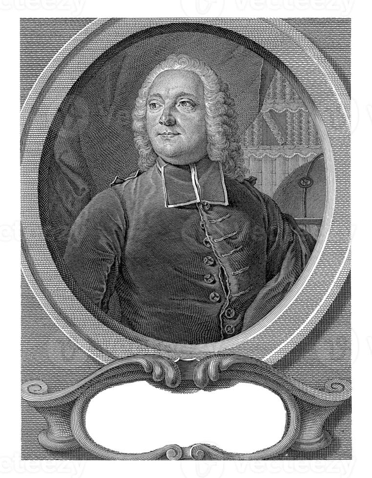 Portrait of Antoine Francois Prevost, Jacob van der Schley, after Georg Friedrich Schmidt, 1746 photo