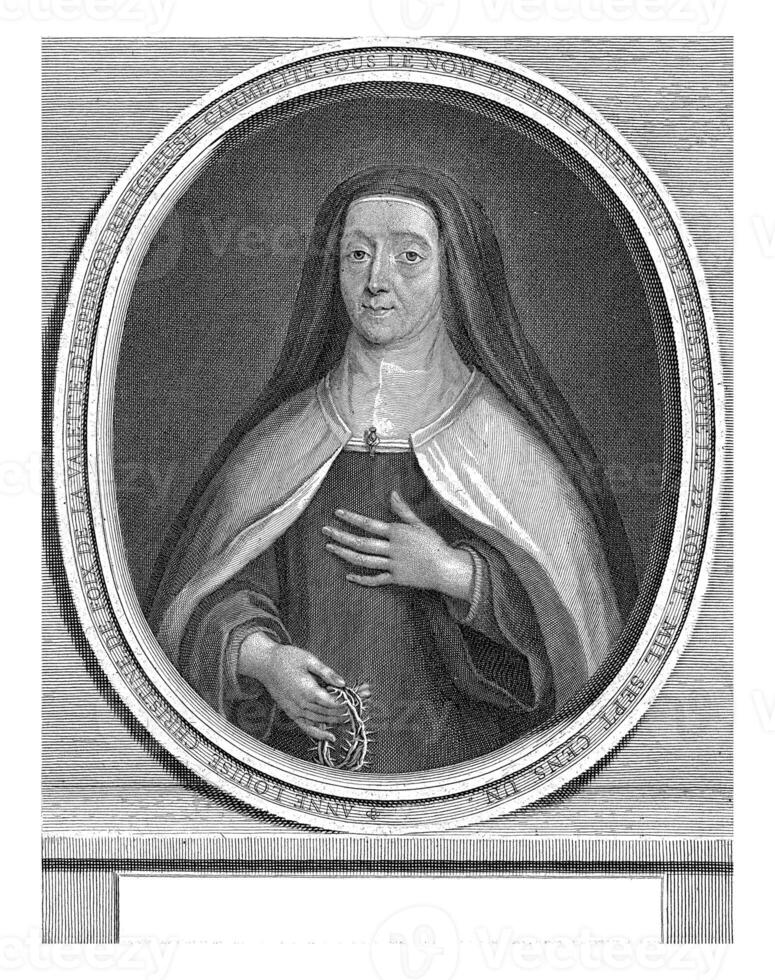 Portrait of Anne-Louise-Christine de Foix de la Valette d'Epernon, Gerard Edelinck, 1652 - 1707 photo