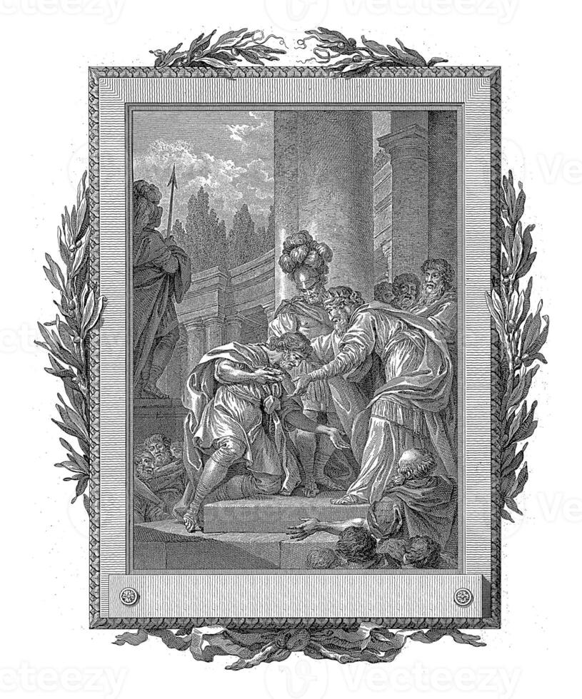 filocles es amablemente recibido por idomeneo, Juan Bautista labrador, después Charles monnet, 1785 foto