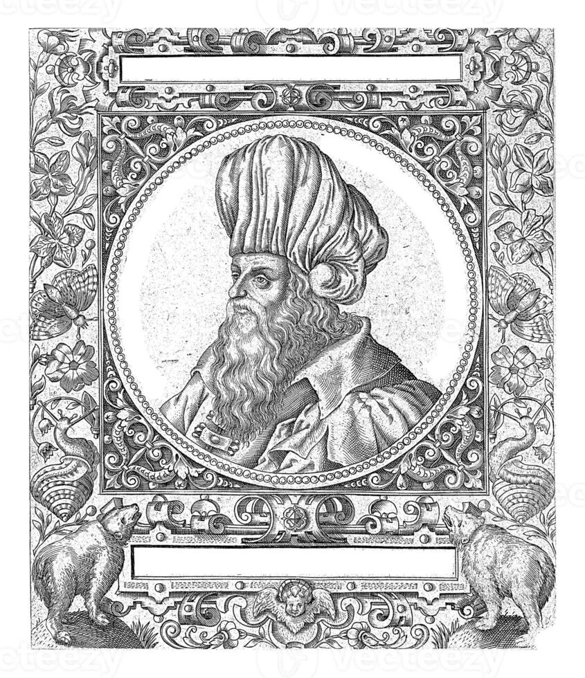 Portrait of the sultan Tomombais ulu Duveldar, Theodor de Bry, after Jean Jacques Boissard, 1596 photo