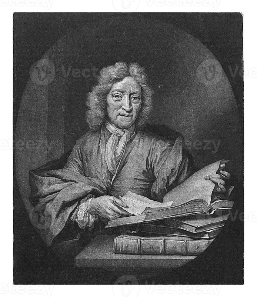 Portrait of Jan Pietersz. Zomer, Nicolaas Verkolje, after Arnold Boonen, 1717 photo