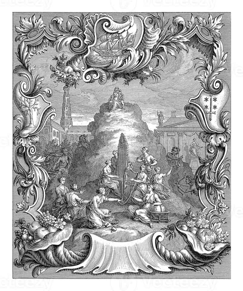 Allegorical representation with personifications of the arts and sciences, photo