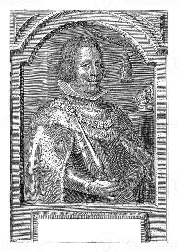 Portrait of Philip IV, King of Spain, Pieter de Jode II, 1628 - 1670 photo