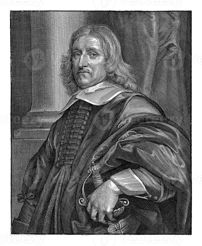 Portrait of Baldwin van Eck, Paulus Pontius, after Gonzales Coques, 1657 photo