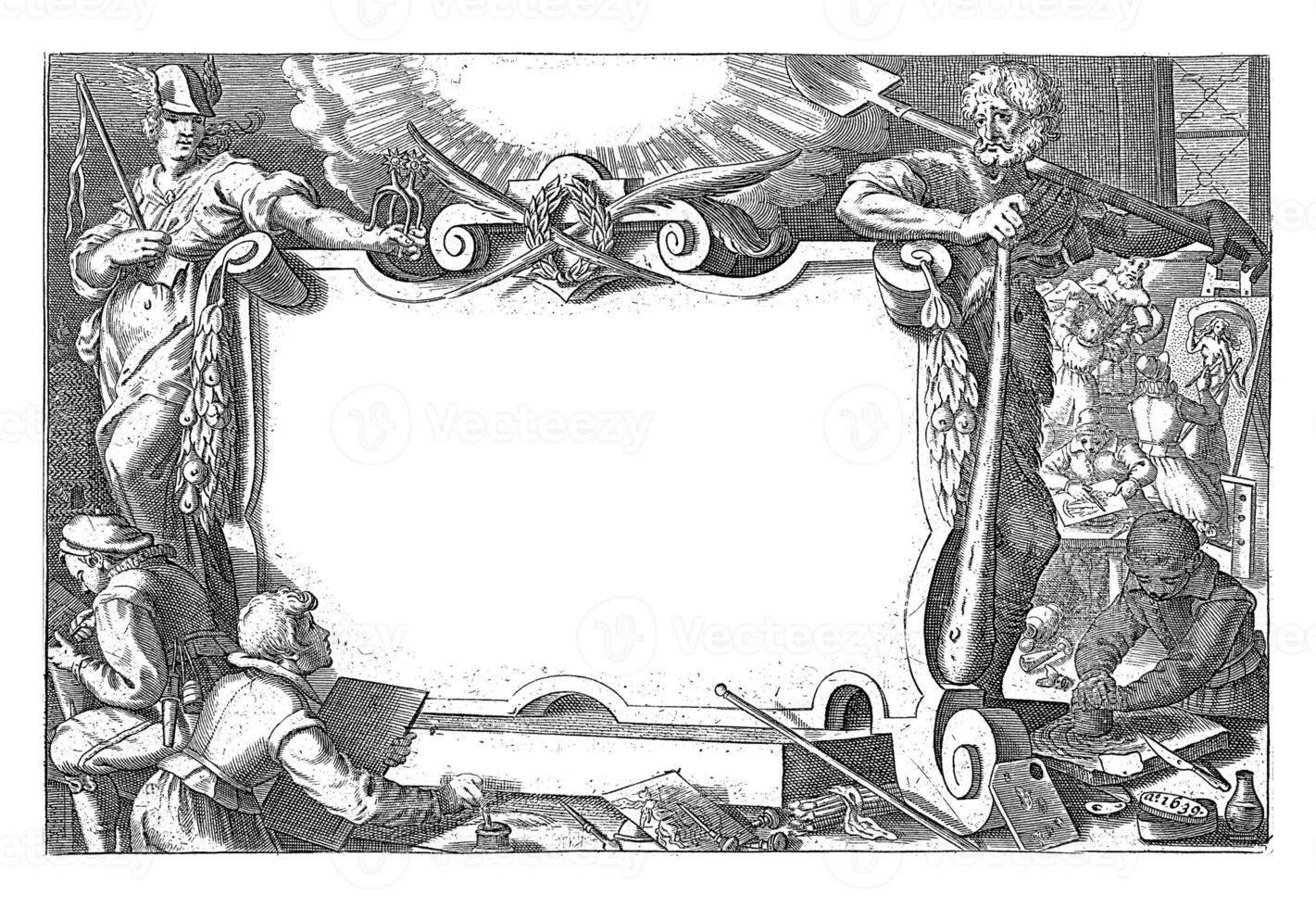 Title print of Johann Gelle, Tyrocinia artis pictoriae caelatoriae, 1639 photo