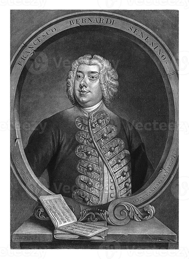 Portrait of Francesco Bernardi, Alexander van Haecken, after Thomas Hudson, 1735 photo