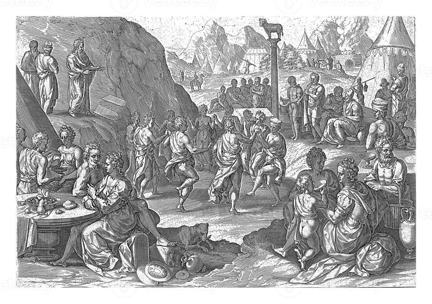 Dance around the golden calf, Johann Sadeler photo