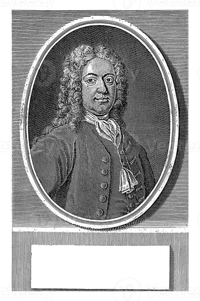 Portrait of Nicholas Haddock, Johann Martin Bernigeroth, 1742 photo