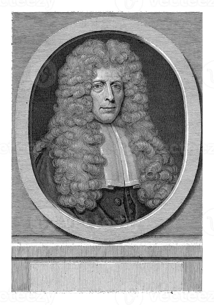 Portrait of Dirk Schelte, Pieter van Gunst, after Boone, 1713 photo