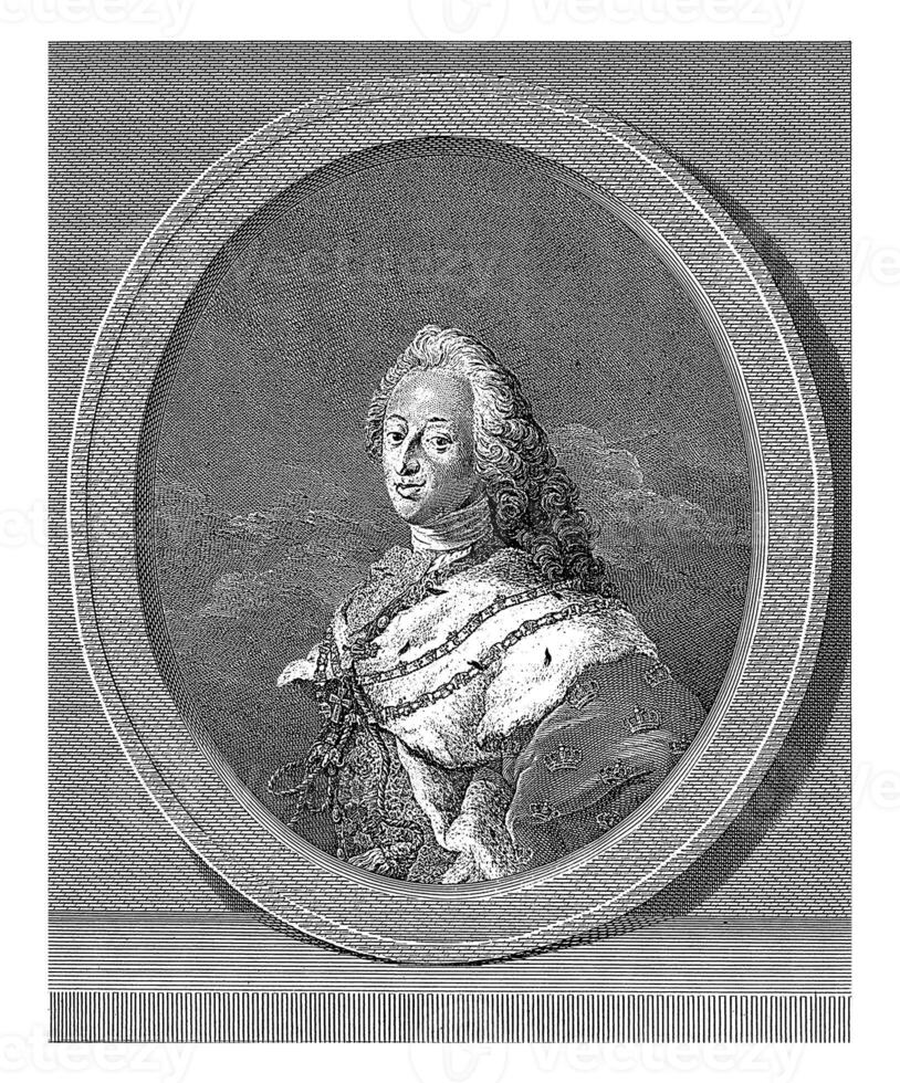 Portrait of Frederik IV, King of Denmark and Norway, Johann Martin Preissler, after Carl Gustaf Pilo, 1748 photo