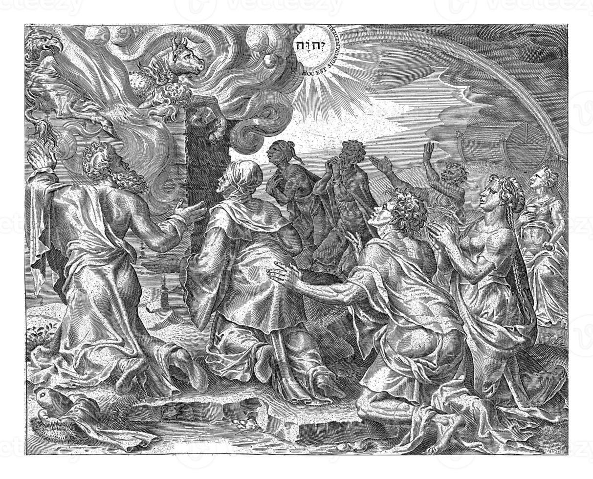The Sacrifice of Noah, Cornelis Cort photo