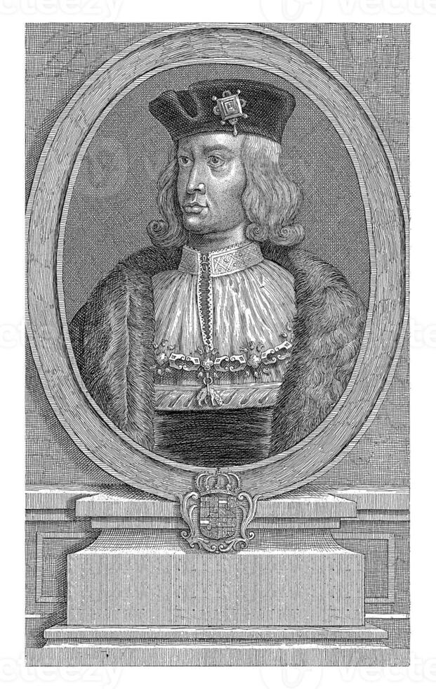 retrato de Felipe el justo, ene lauwryn kraft i, 1704 - 1765 foto